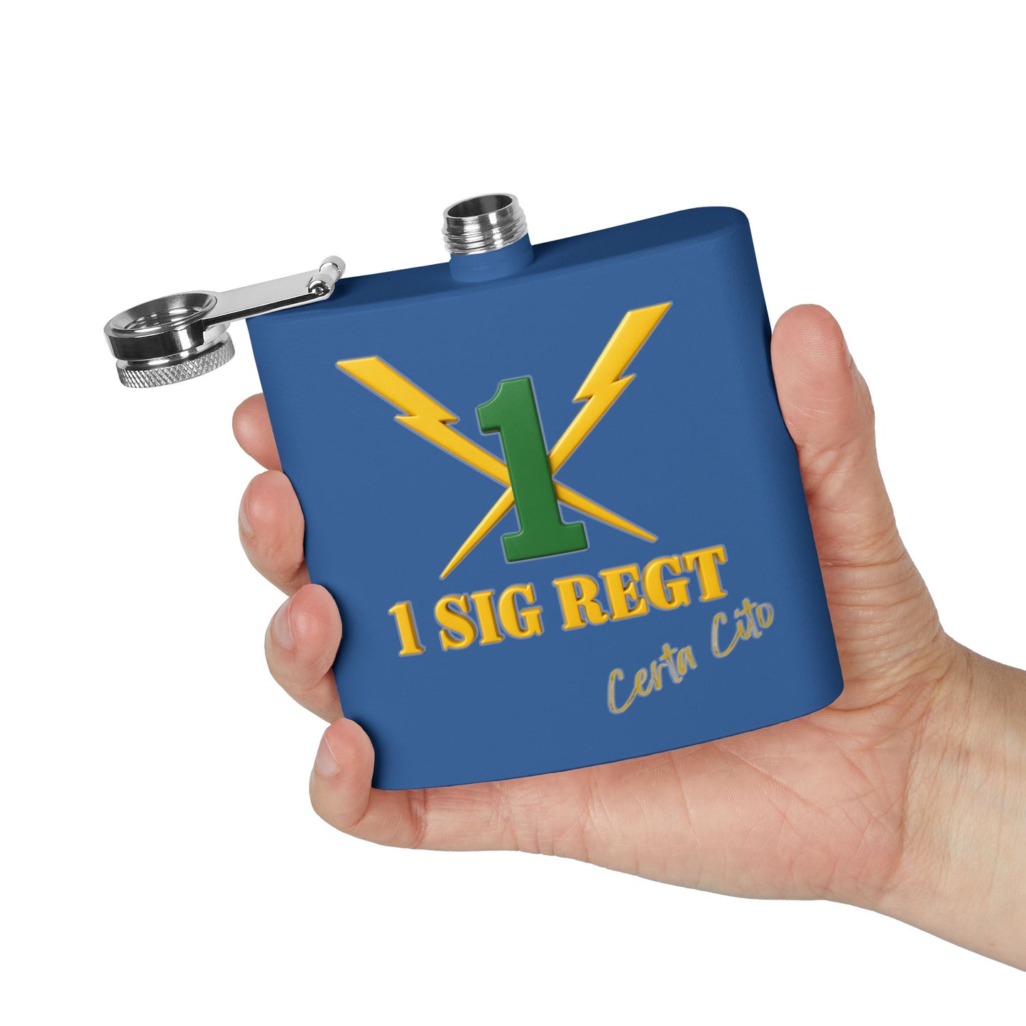 1 Signal Regiment Flask – Strength, Service, Signals