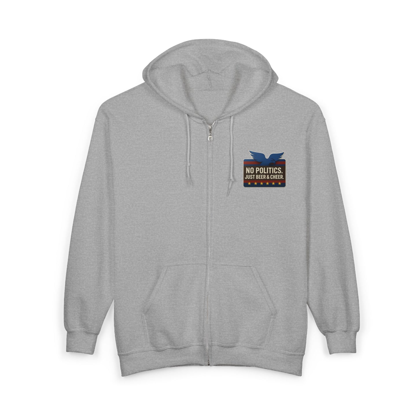 No Politics Full Zip Hoodie - Unisex Heavy Blend, Casual Wear, Ideal for Everyday Use, Perfect for Gifts, Coziness for All Occasions