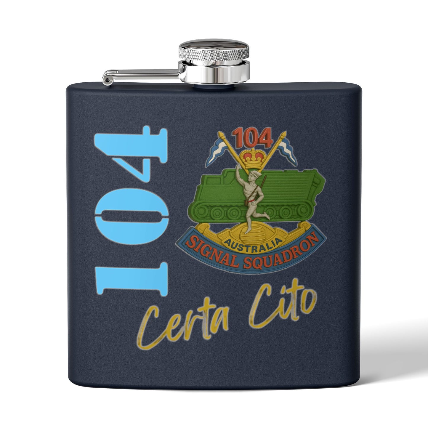 104 Signal Squadron Vietnam Era Stainless Steel Flask – Certa Cito – 6oz