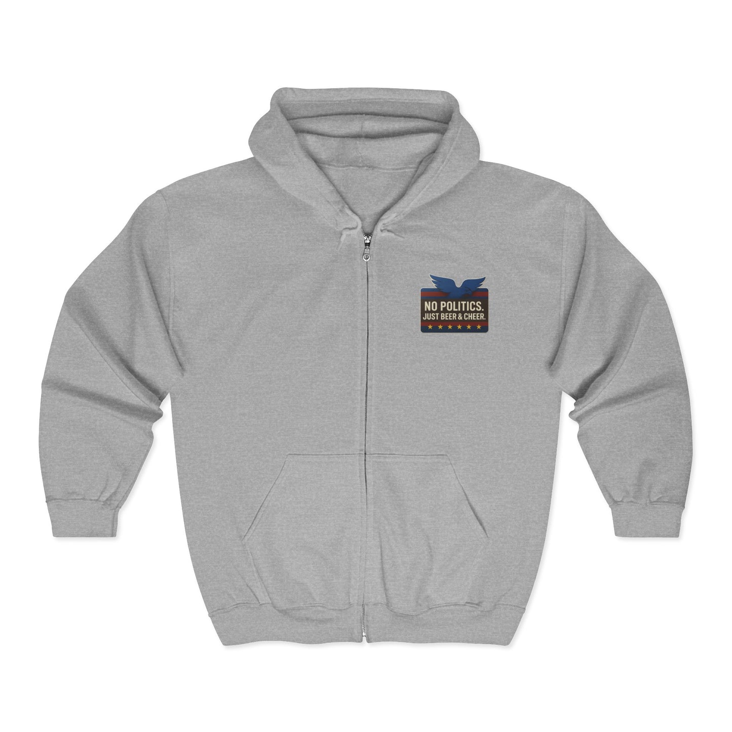 No Politics Full Zip Hoodie - Unisex Heavy Blend, Casual Wear, Ideal for Everyday Use, Perfect for Gifts, Coziness for All Occasions