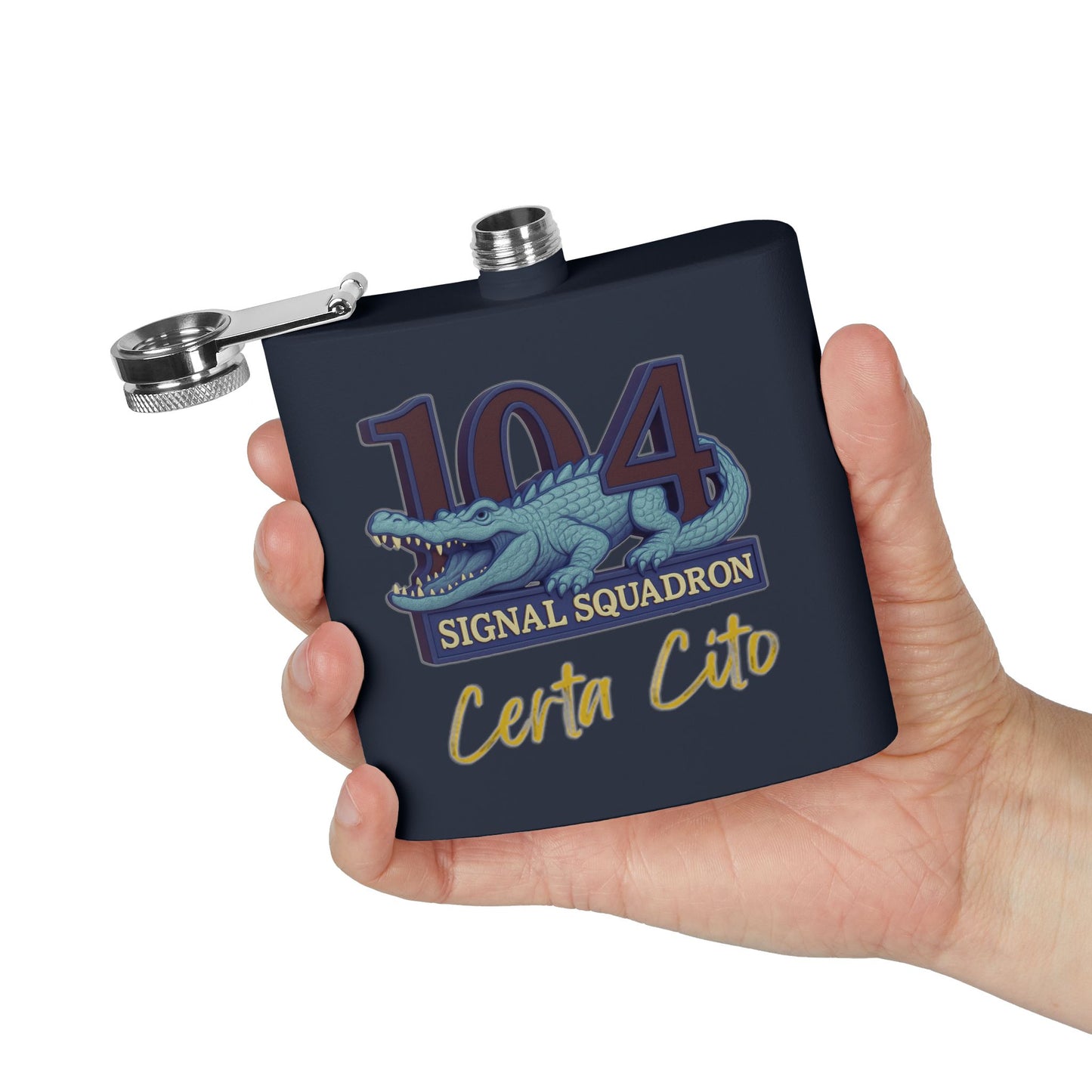 104 Signal Squadron 90’s Era Flask – Certa Cito – 6oz