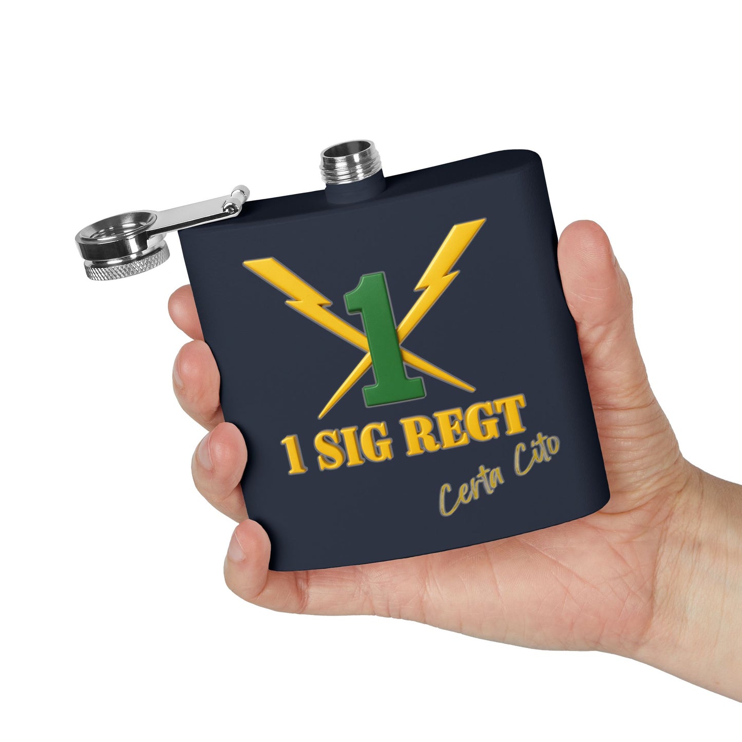 1 Signal Regiment Flask – Strength, Service, Signals