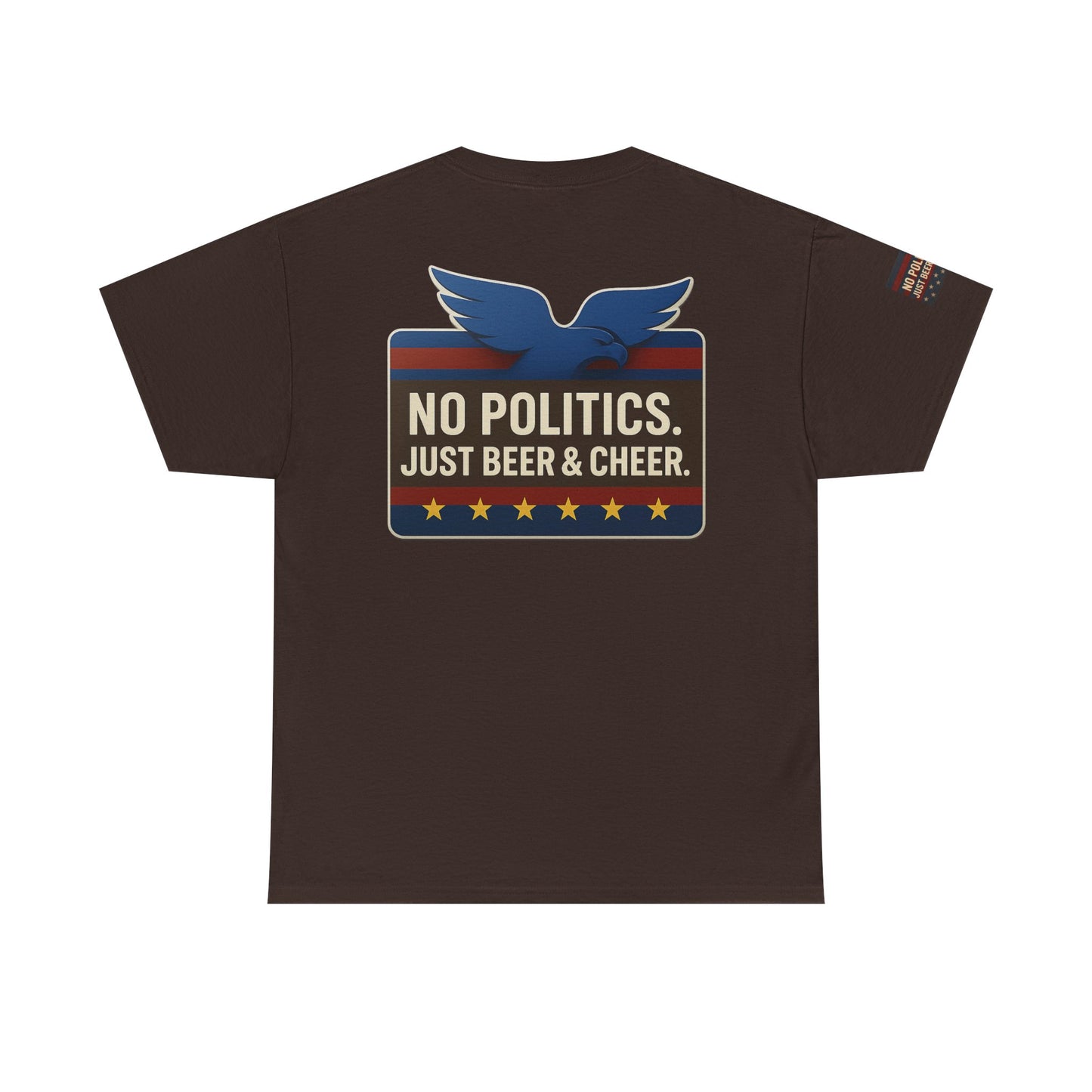 No Politics Unisex Heavy Cotton Tee | Casual Humor Shirt, Summer Tee, Fun Gift for Friends, BBQ Party Tee, Everyday Wear