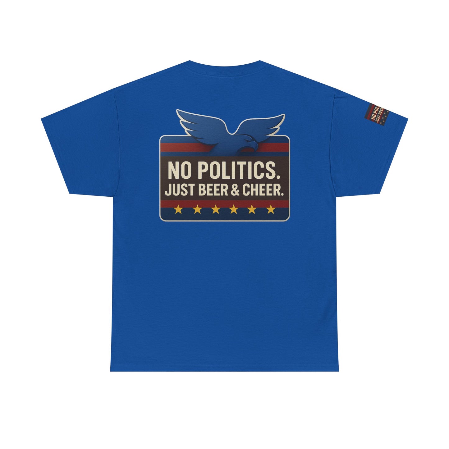 No Politics Unisex Heavy Cotton Tee | Casual Humor Shirt, Summer Tee, Fun Gift for Friends, BBQ Party Tee, Everyday Wear
