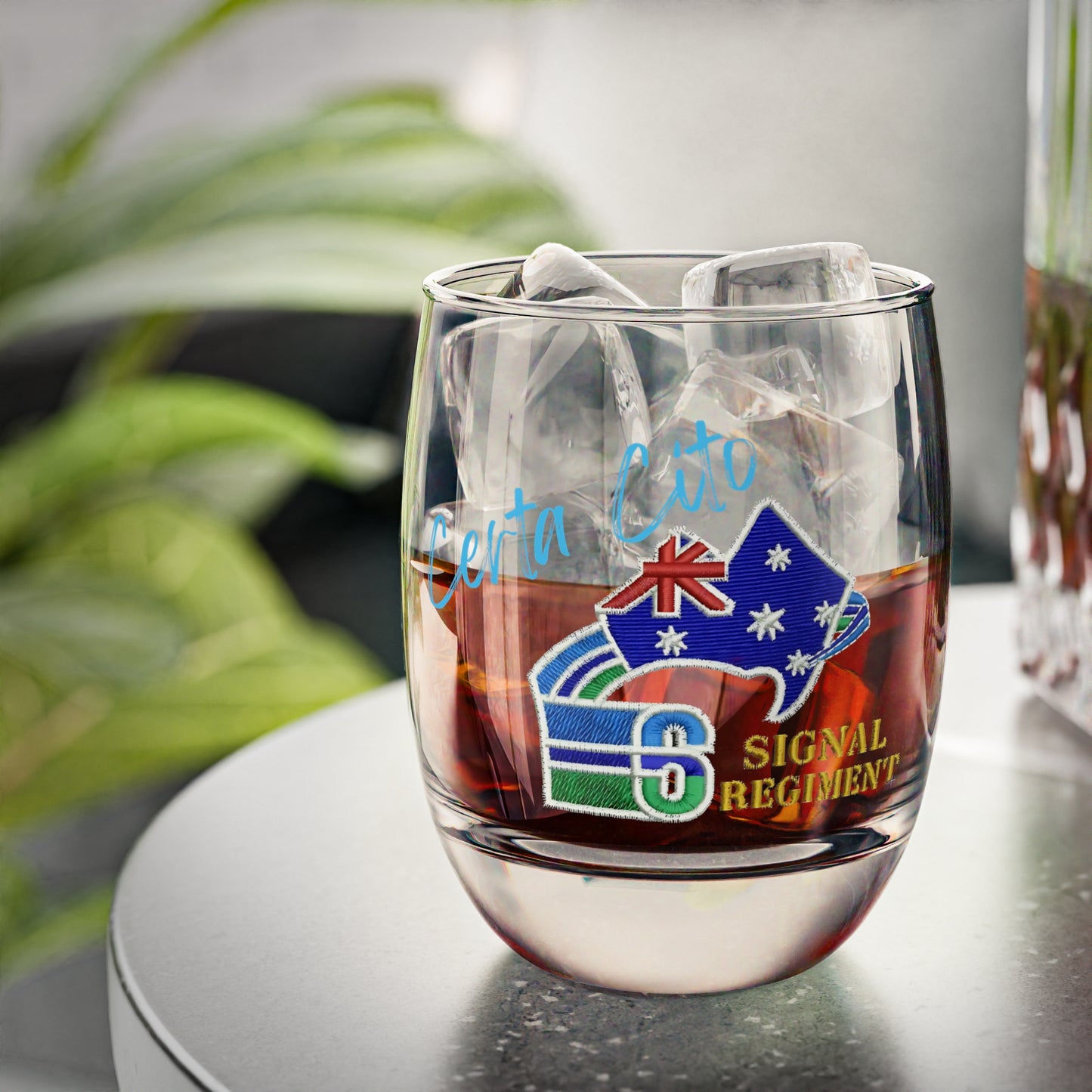 6th Signal Regiment (6 Sig Regt) Whiskey Glass