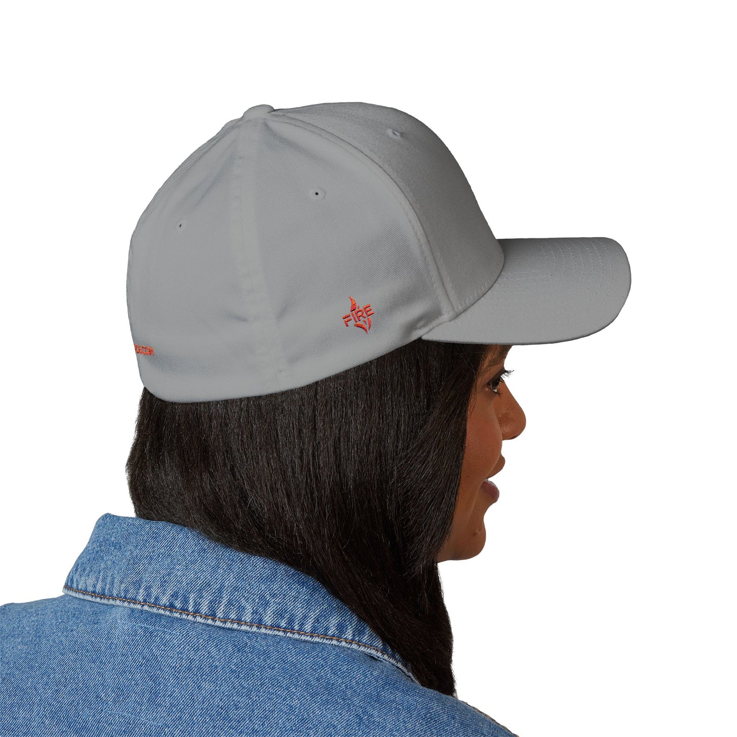 Fire Embroidered Closed-Back Cap | Trendy Hat for Warm Days, Outdoor Adventures, Gifts for Him/Her, Summer Style