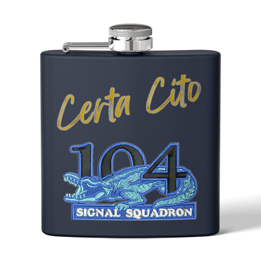 104 Signal Squadron (104 Sig Sqn) 90’s Era Flask – Certa Cito – 6oz