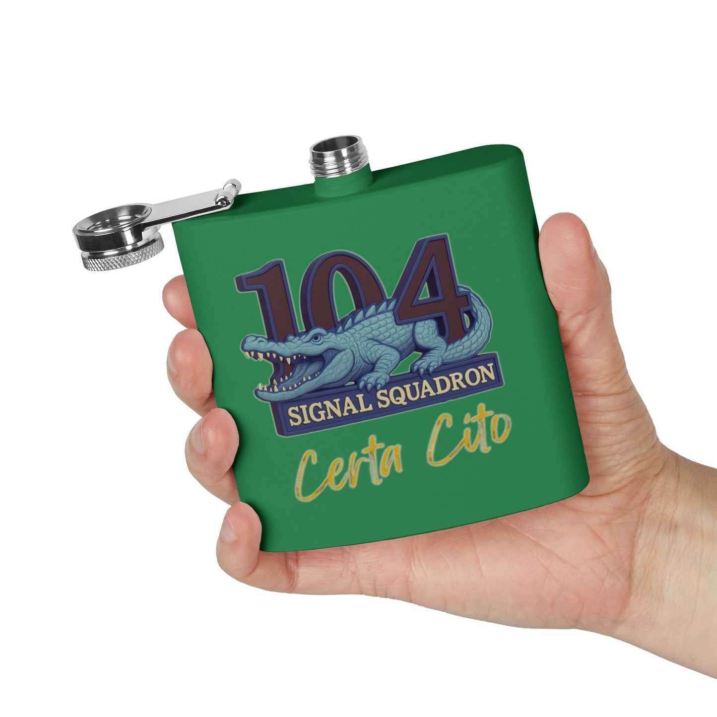 104 Signal Squadron 90’s Era Flask – Certa Cito – 6oz