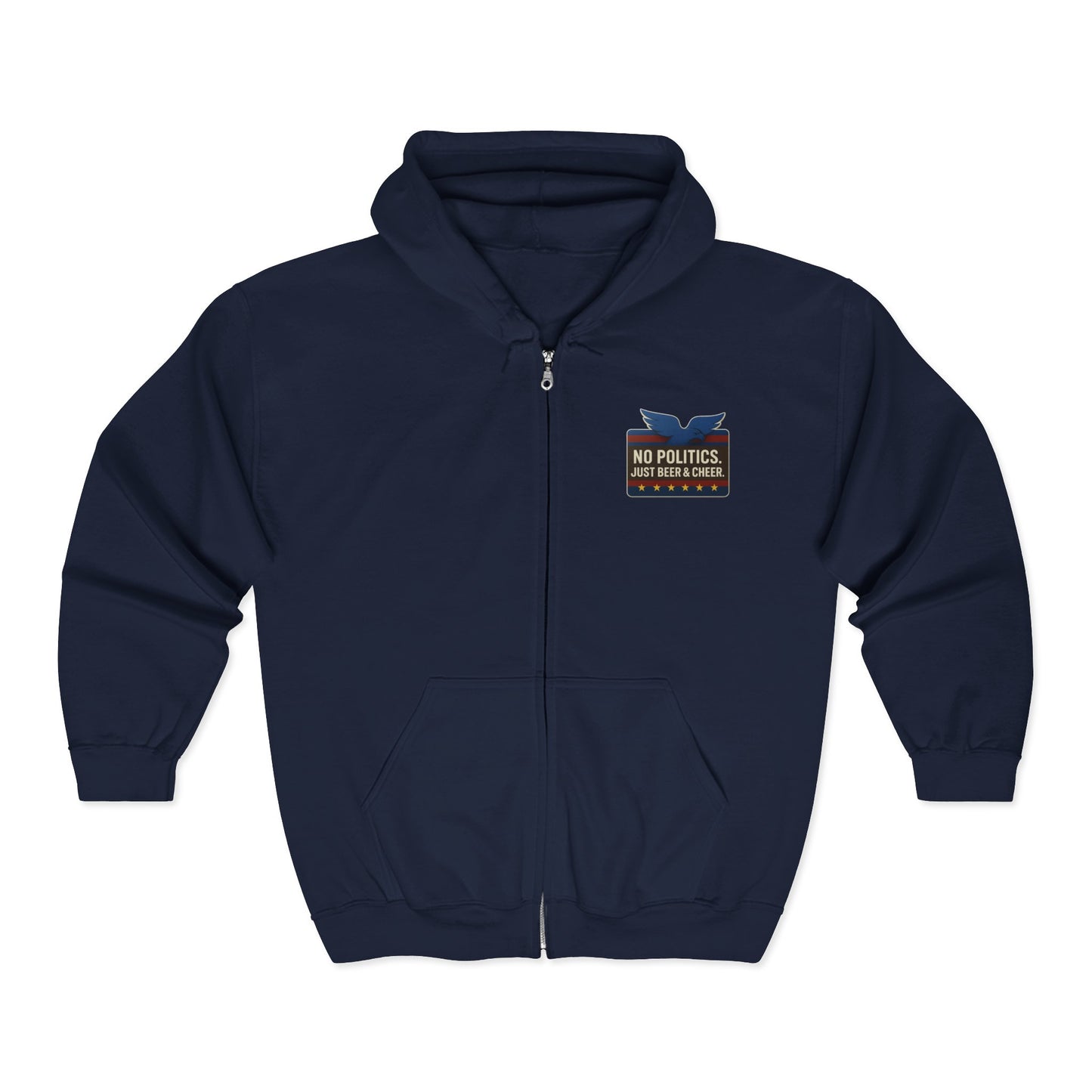 No Politics Full Zip Hoodie - Unisex Heavy Blend, Casual Wear, Ideal for Everyday Use, Perfect for Gifts, Coziness for All Occasions
