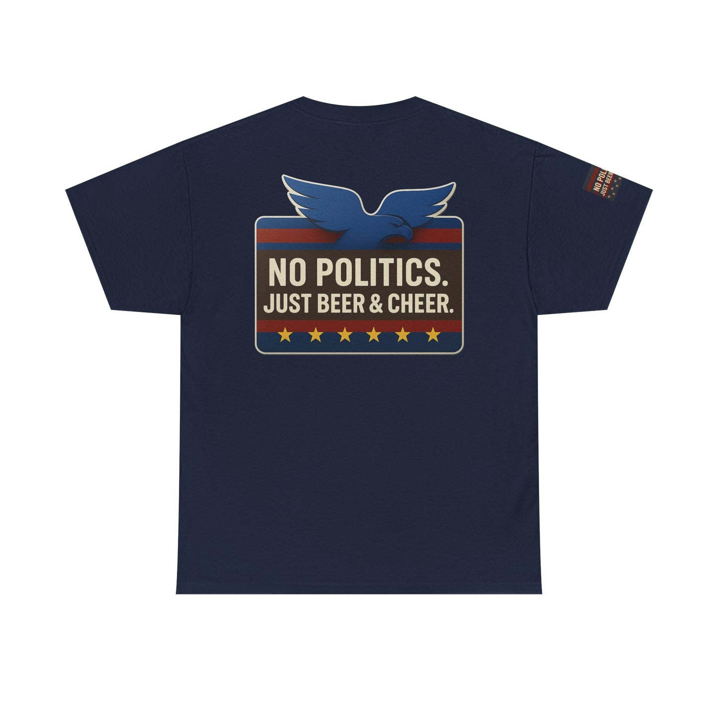 No Politics Unisex Heavy Cotton Tee | Casual Humor Shirt, Summer Tee, Fun Gift for Friends, BBQ Party Tee, Everyday Wear