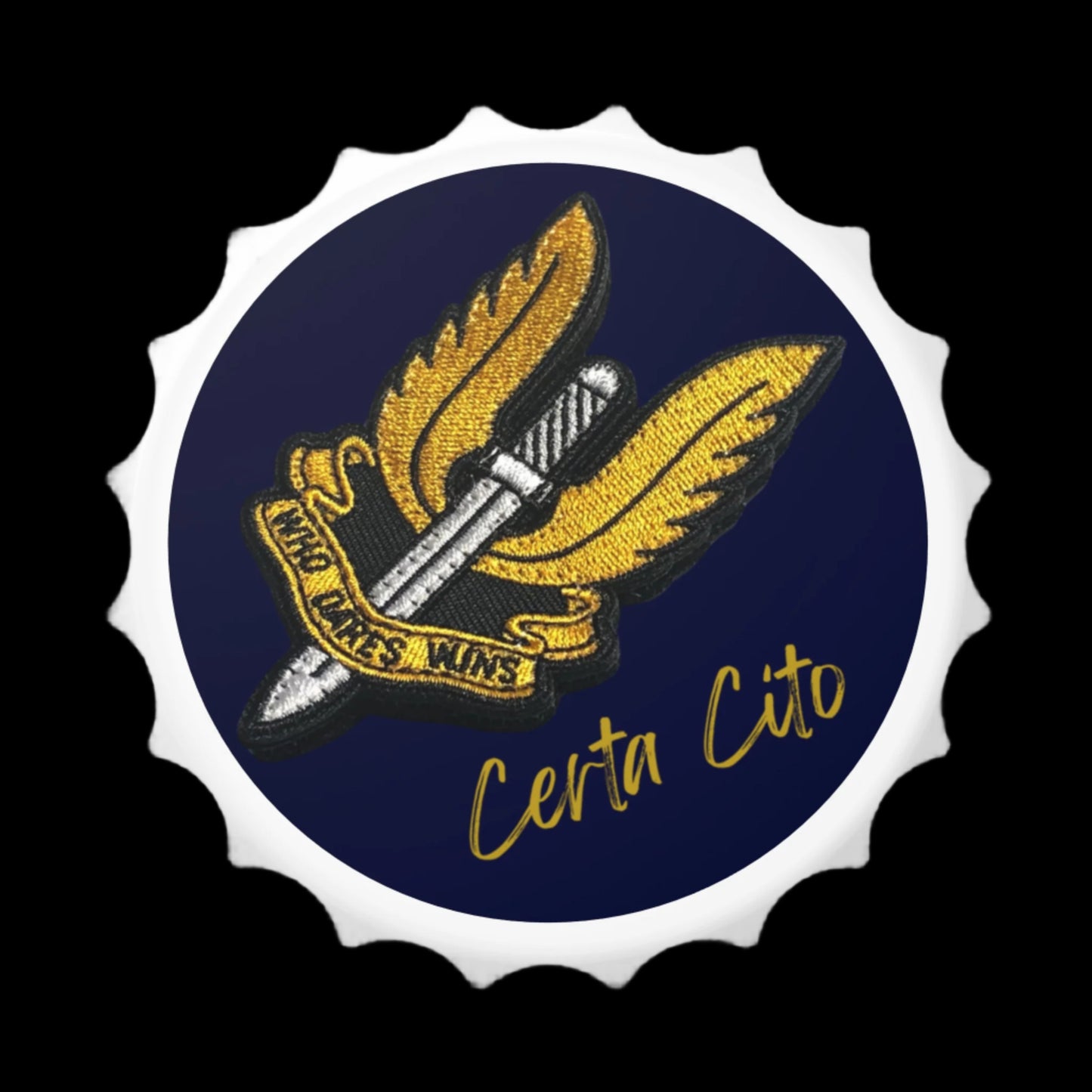152 SIG SQN SAS "Who Dares Wins" Bottle Opener – For Those Who Earned the Sandy Beret