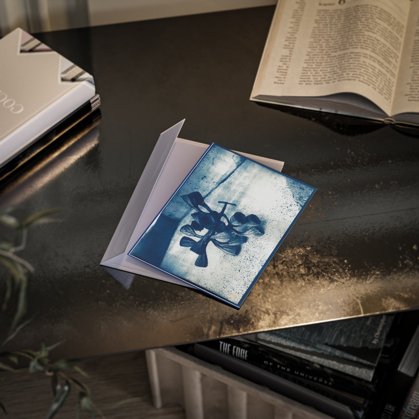 🌿 Artistic One-Sided Holiday Cards – Botanical Cyanotype Edition