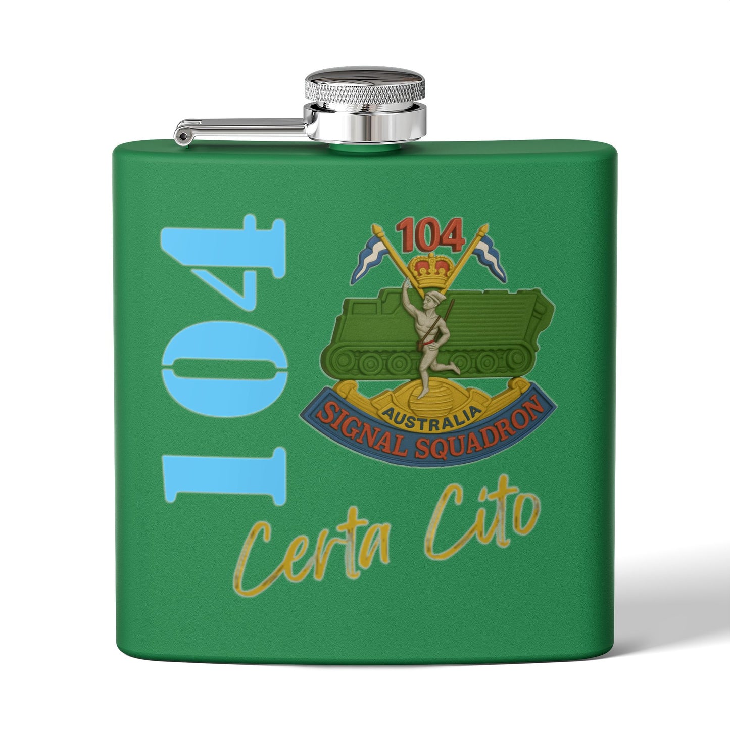 104 Signal Squadron Vietnam Era Stainless Steel Flask – Certa Cito – 6oz