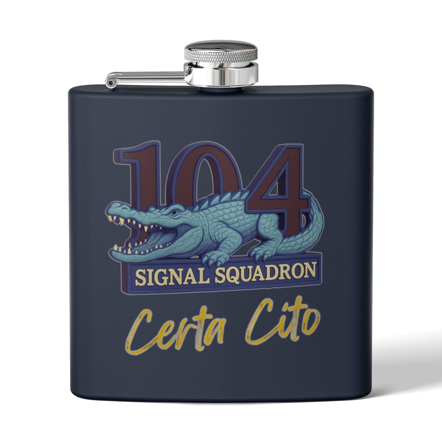 104 Signal Squadron 90’s Era Flask – Certa Cito – 6oz