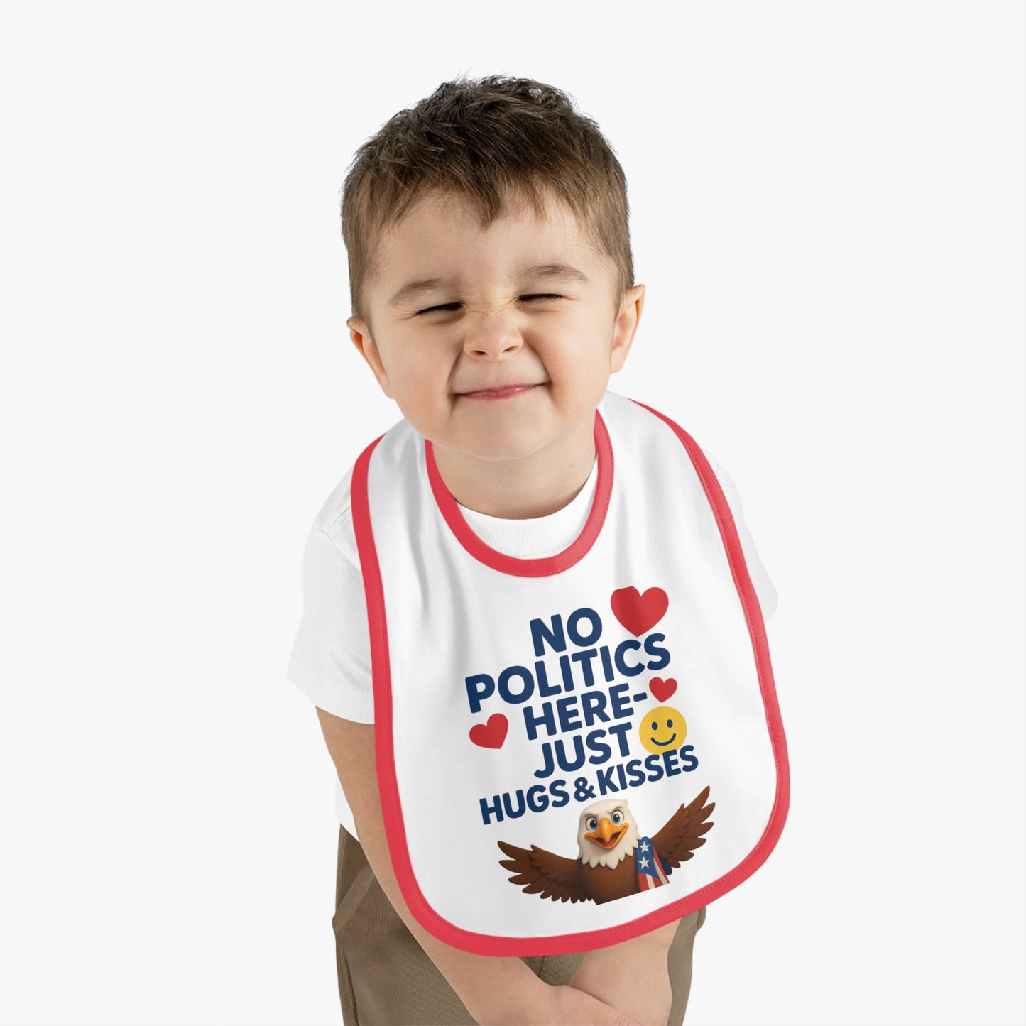 Cute Baby Bib with Adorable Eagle Design | No Politics Here Just Hugs & Kisses | Ideal for Baby Showers, Birthdays, Everyday Use, New [...]