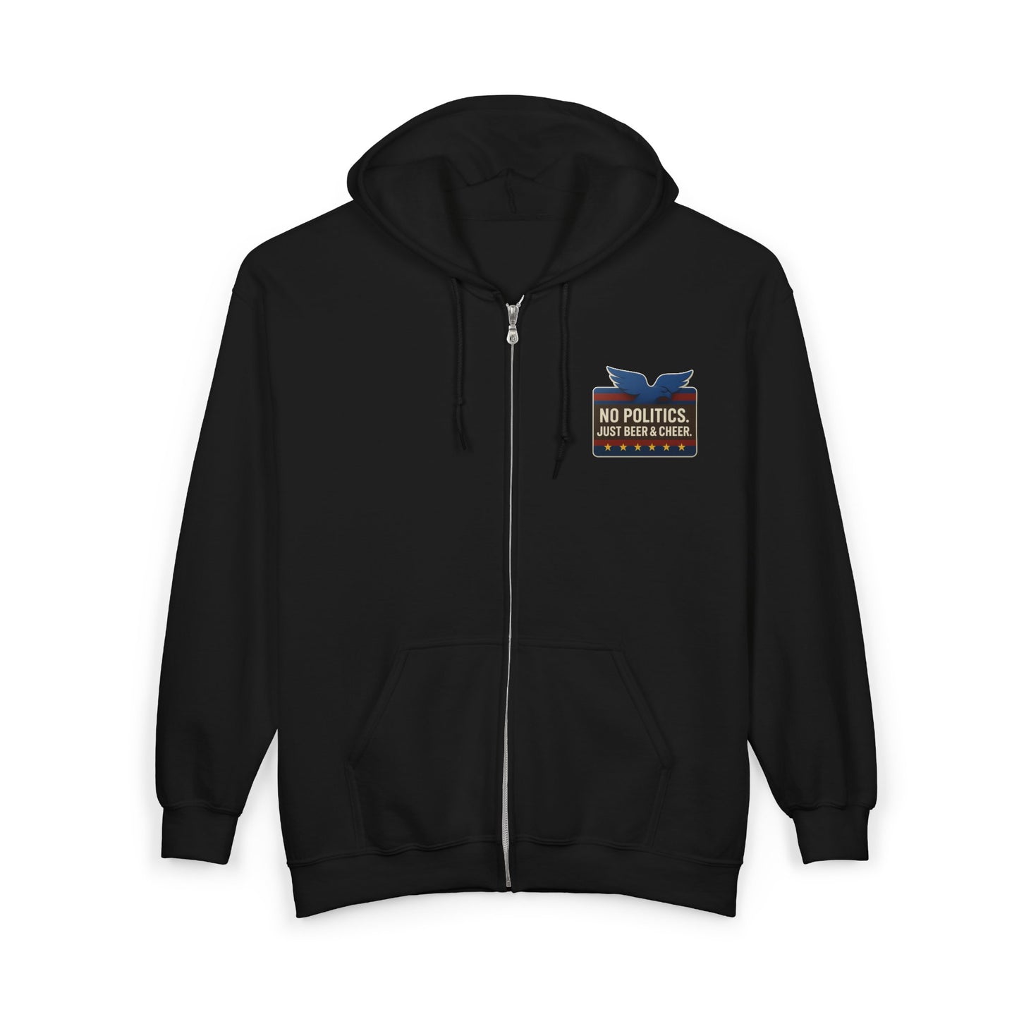 No Politics Full Zip Hoodie - Unisex Heavy Blend, Casual Wear, Ideal for Everyday Use, Perfect for Gifts, Coziness for All Occasions