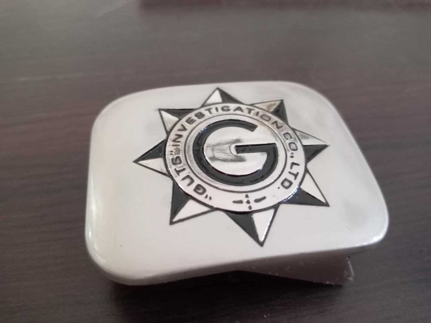 Guts Investigation Co. Ltd Belt Buckle – Solid 250g Polished Silver Finish