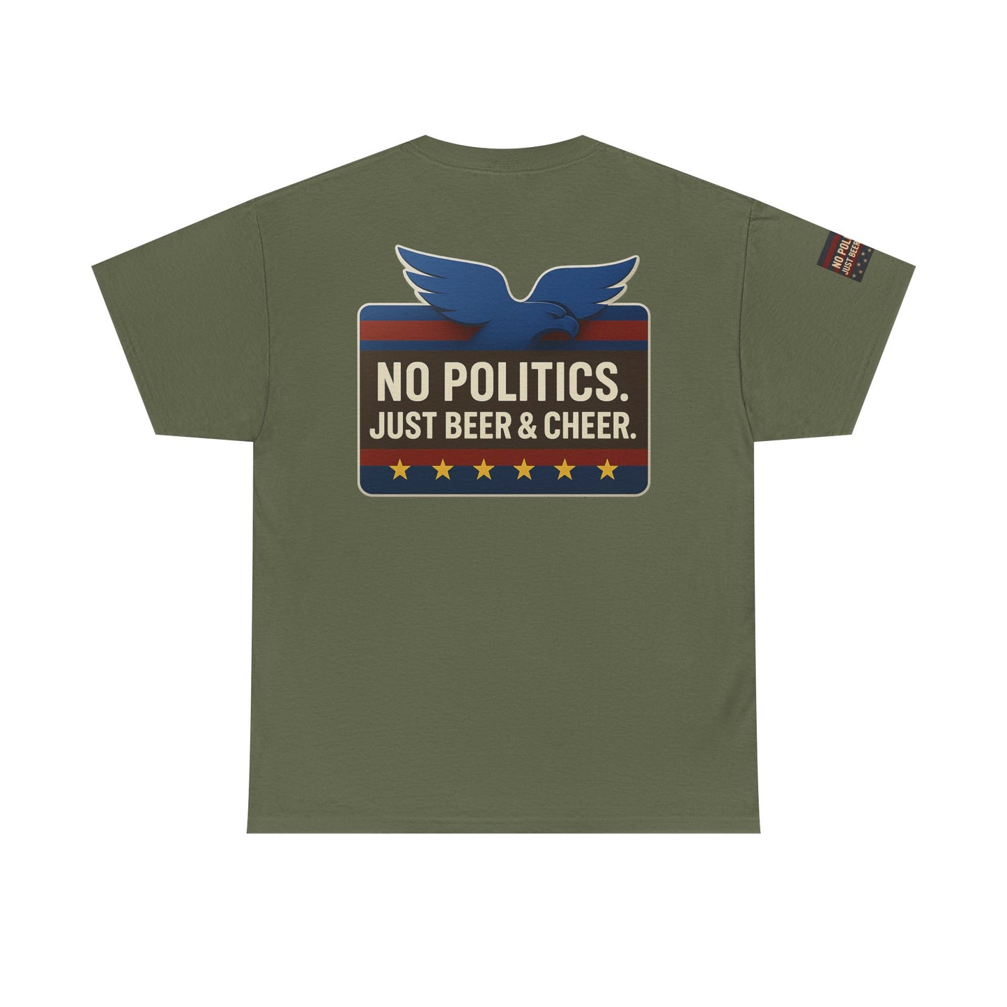 No Politics Unisex Heavy Cotton Tee | Casual Humor Shirt, Summer Tee, Fun Gift for Friends, BBQ Party Tee, Everyday Wear