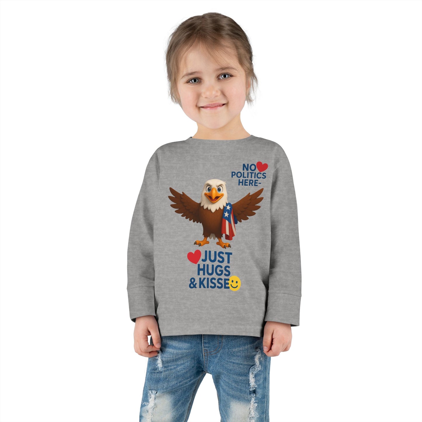 Cute Toddler Long Sleeve Tee with Fun Eagle Design | Perfect for Playdates, Family Events, Holidays, Kids' Parties, Gifts