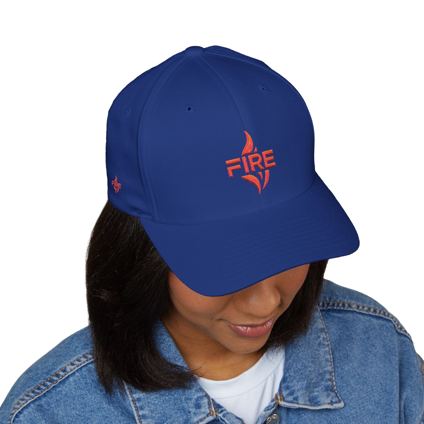 Fire Embroidered Closed-Back Cap | Trendy Hat for Warm Days, Outdoor Adventures, Gifts for Him/Her, Summer Style