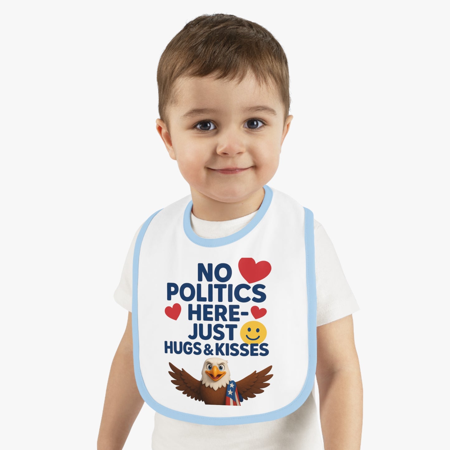 Cute Baby Bib with Adorable Eagle Design | No Politics Here Just Hugs & Kisses | Ideal for Baby Showers, Birthdays, Everyday Use, New [...]