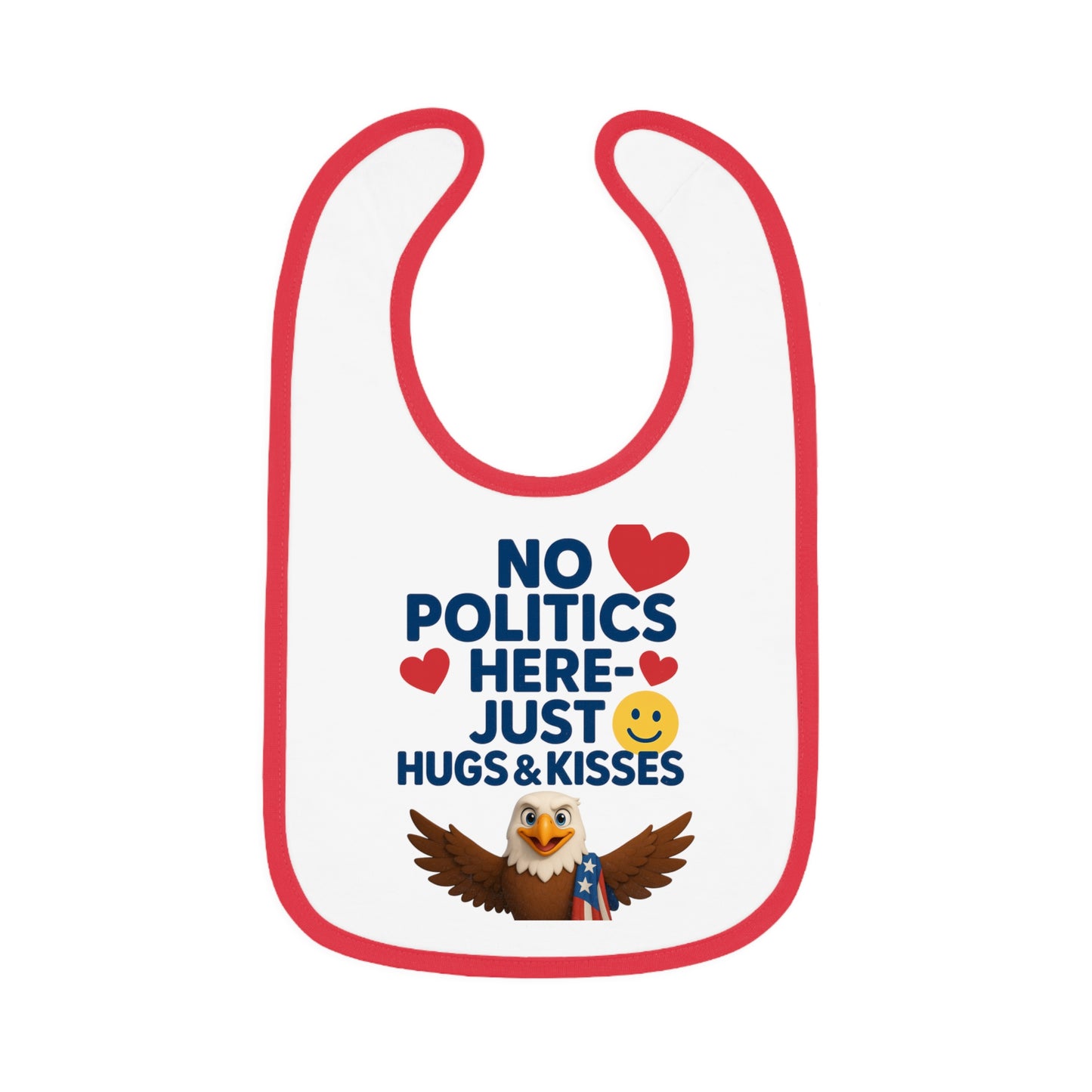 Cute Baby Bib with Adorable Eagle Design | No Politics Here Just Hugs & Kisses | Ideal for Baby Showers, Birthdays, Everyday Use, New [...]