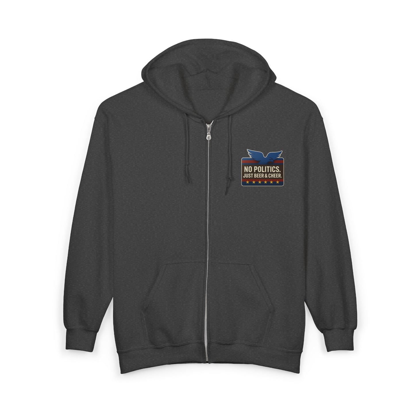 No Politics Full Zip Hoodie - Unisex Heavy Blend, Casual Wear, Ideal for Everyday Use, Perfect for Gifts, Coziness for All Occasions