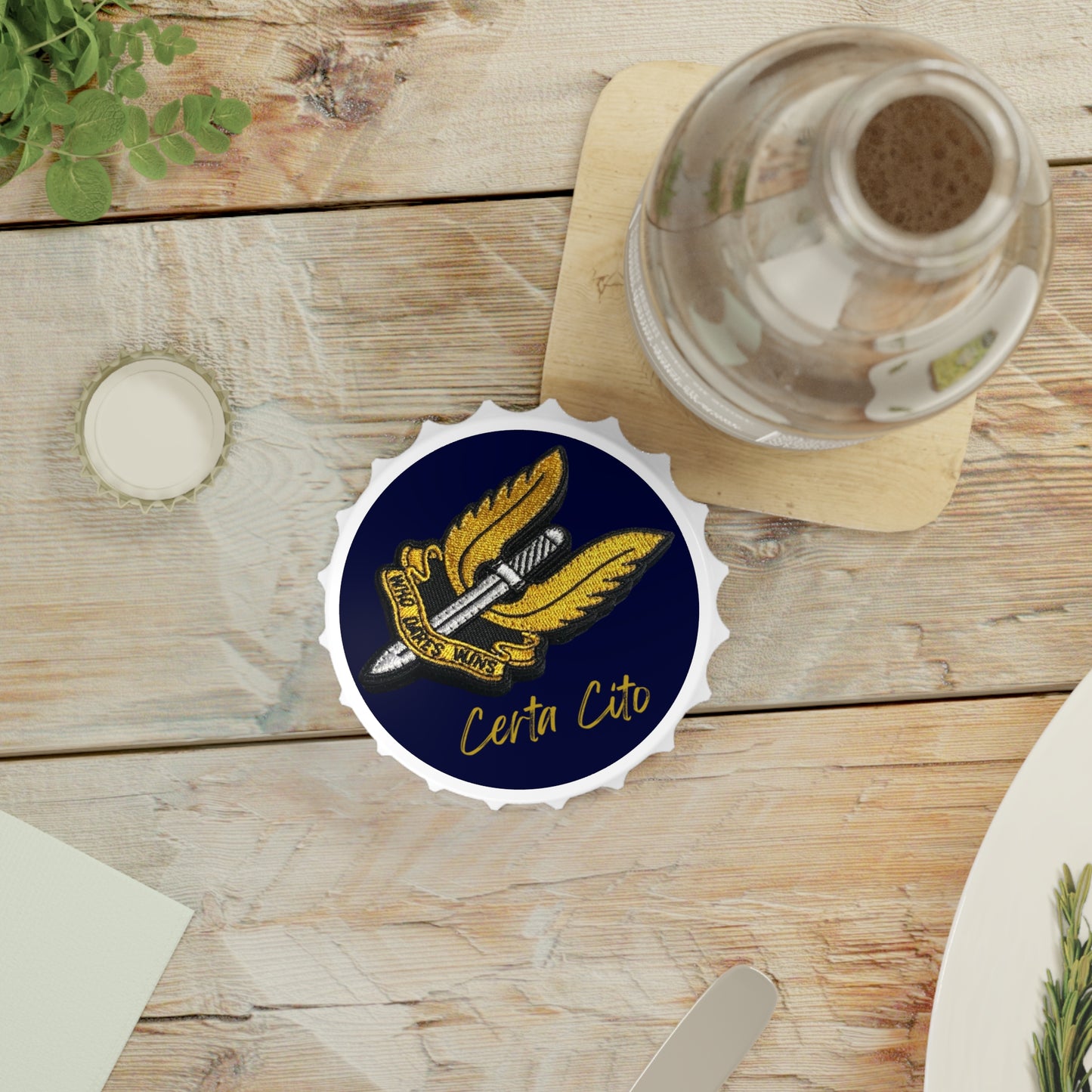 152 SIG SQN SAS "Who Dares Wins" Bottle Opener – For Those Who Earned the Sandy Beret