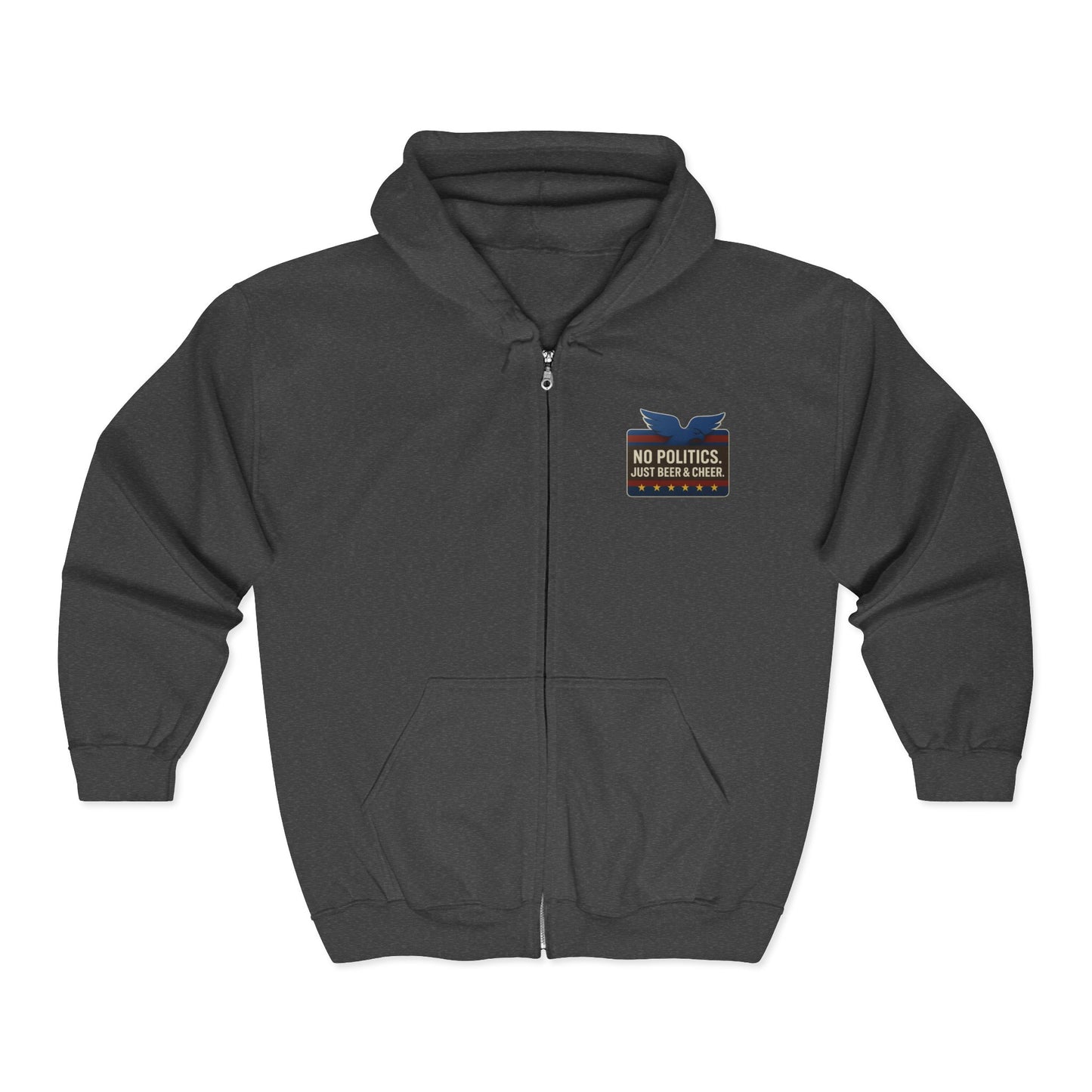 No Politics Full Zip Hoodie - Unisex Heavy Blend, Casual Wear, Ideal for Everyday Use, Perfect for Gifts, Coziness for All Occasions