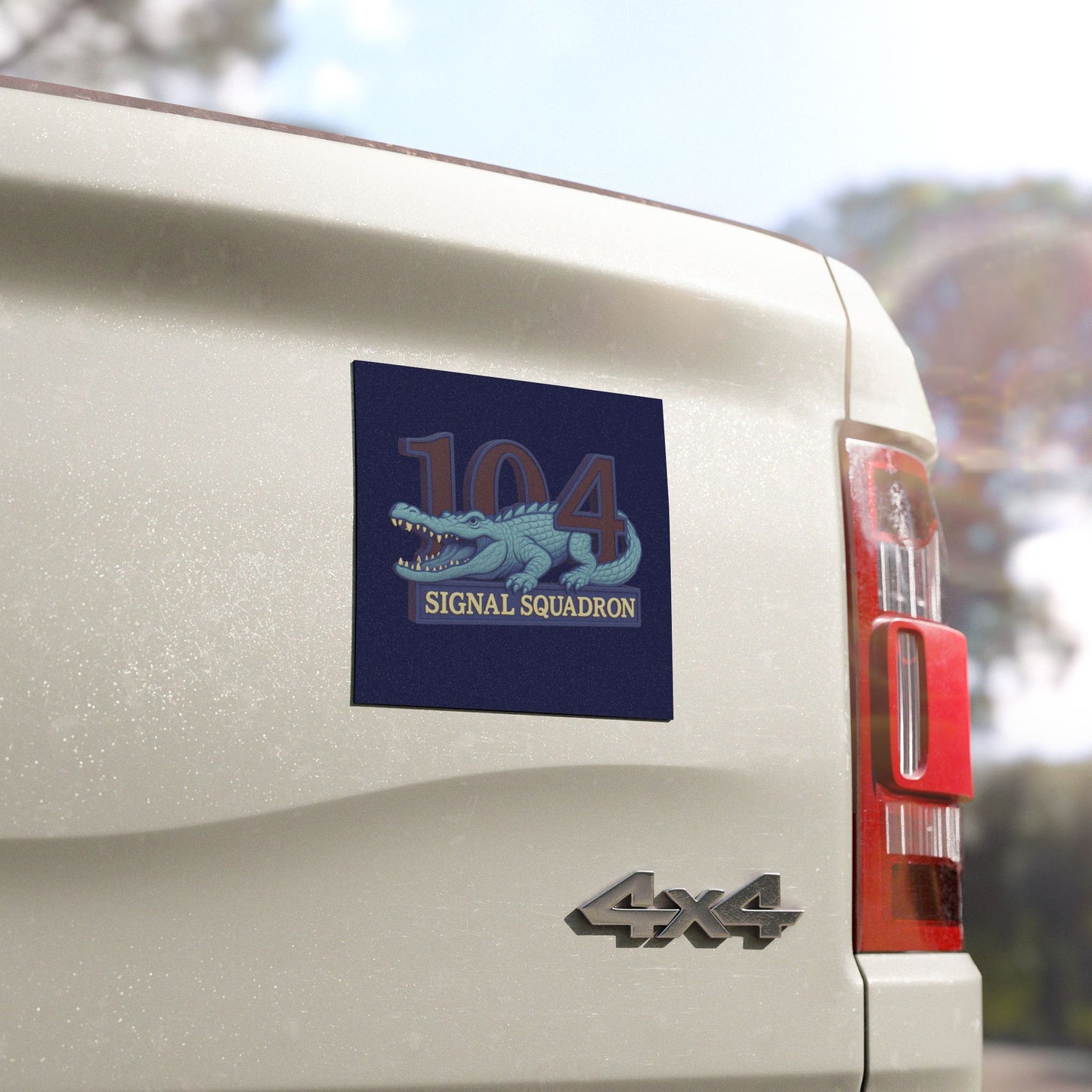 104 Signal Squadron Crocodile Car Magnet – Unique Military Pride Decor