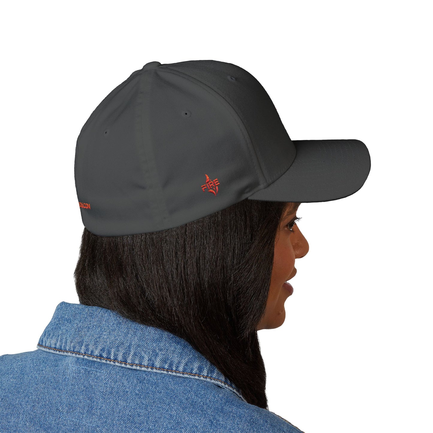 Fire Embroidered Closed-Back Cap | Trendy Hat for Warm Days, Outdoor Adventures, Gifts for Him/Her, Summer Style