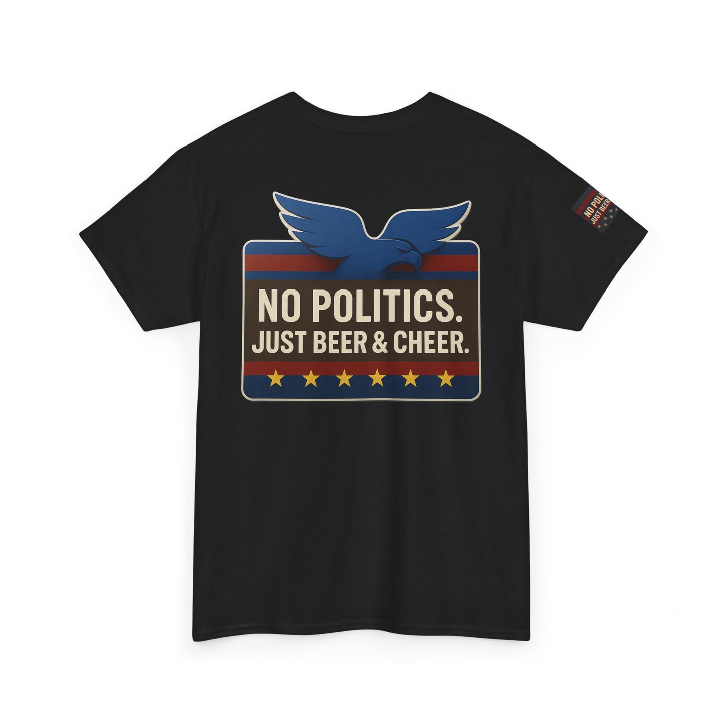 No Politics Unisex Heavy Cotton Tee | Casual Humor Shirt, Summer Tee, Fun Gift for Friends, BBQ Party Tee, Everyday Wear