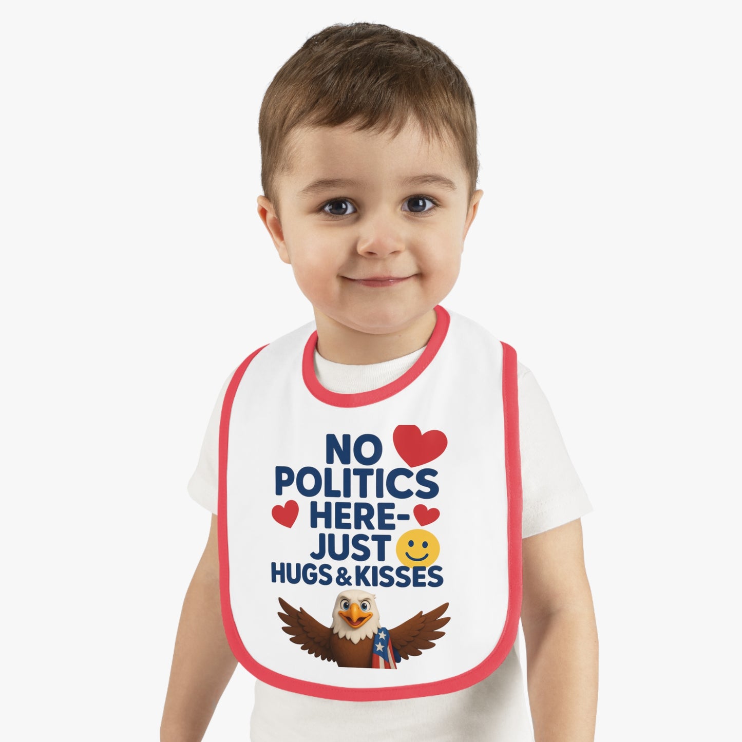 Cute Baby Bib with Adorable Eagle Design | No Politics Here Just Hugs & Kisses | Ideal for Baby Showers, Birthdays, Everyday Use, New [...]