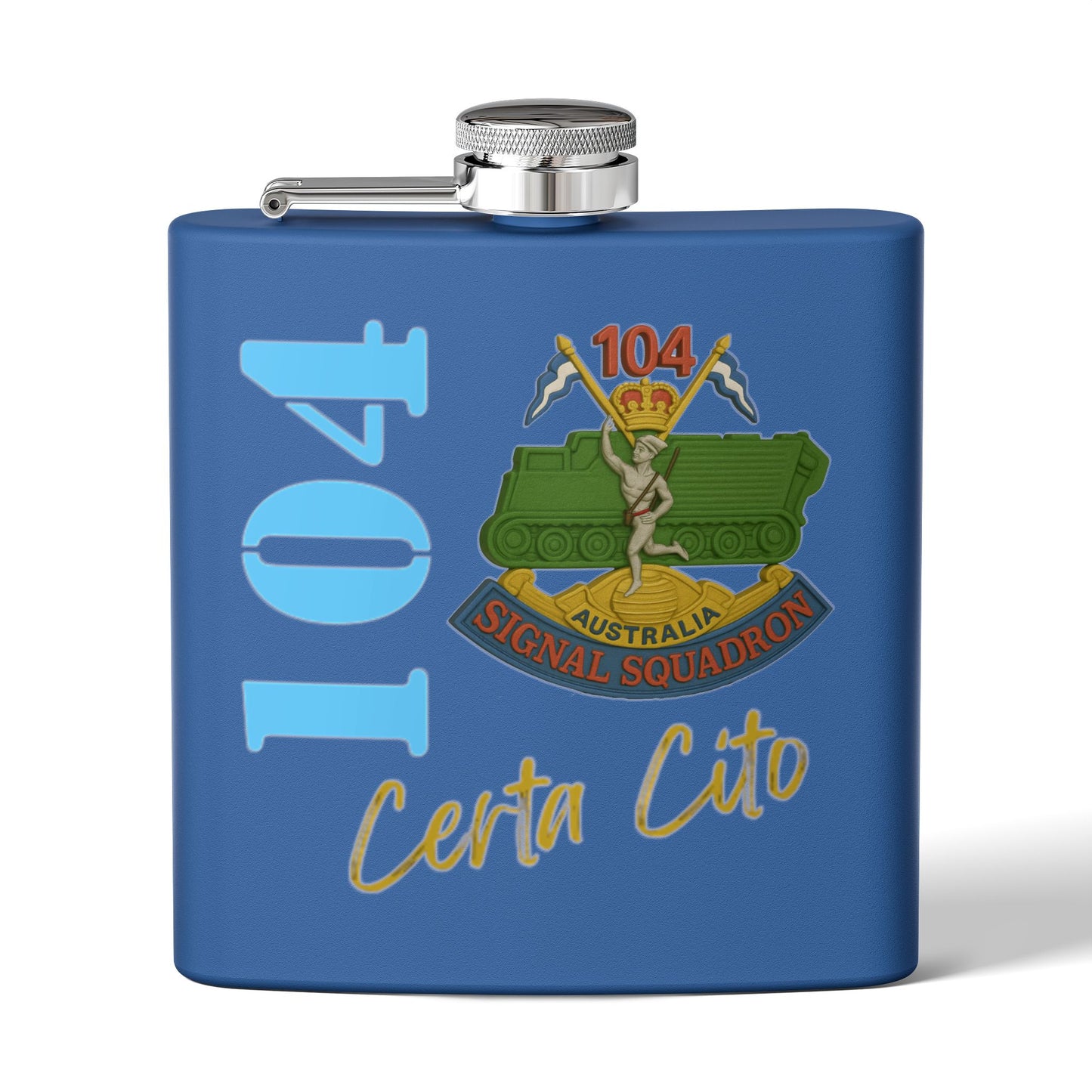 104 Signal Squadron Vietnam Era Stainless Steel Flask – Certa Cito – 6oz