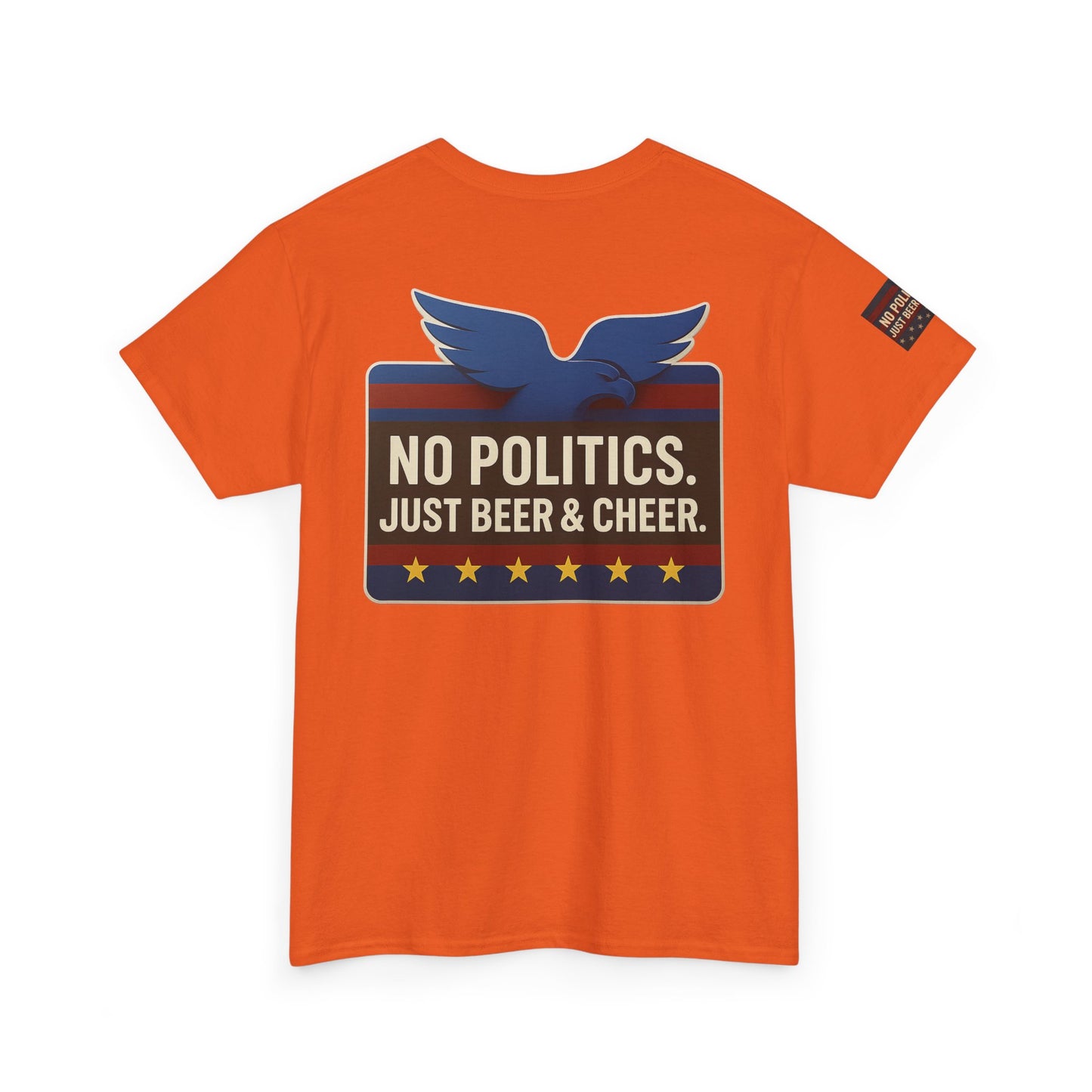 No Politics Unisex Heavy Cotton Tee | Casual Humor Shirt, Summer Tee, Fun Gift for Friends, BBQ Party Tee, Everyday Wear