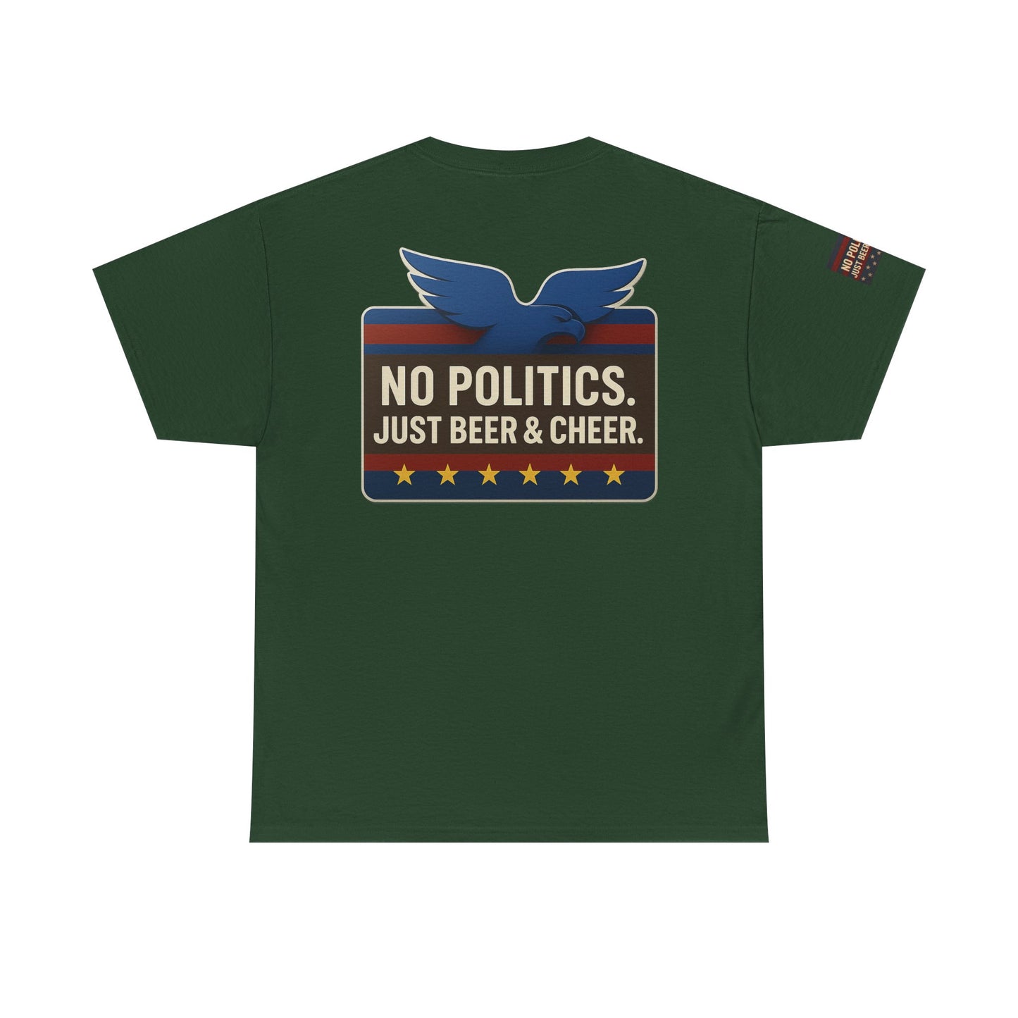No Politics Unisex Heavy Cotton Tee | Casual Humor Shirt, Summer Tee, Fun Gift for Friends, BBQ Party Tee, Everyday Wear