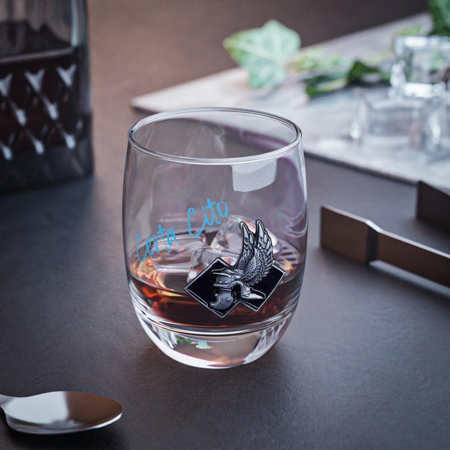 126 Sig Sqn Commandos Modern Day Patch Whiskey Glass