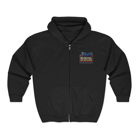 No Politics Full Zip Hoodie - Unisex Heavy Blend, Casual Wear, Ideal for Everyday Use, Perfect for Gifts, Coziness for All Occasions