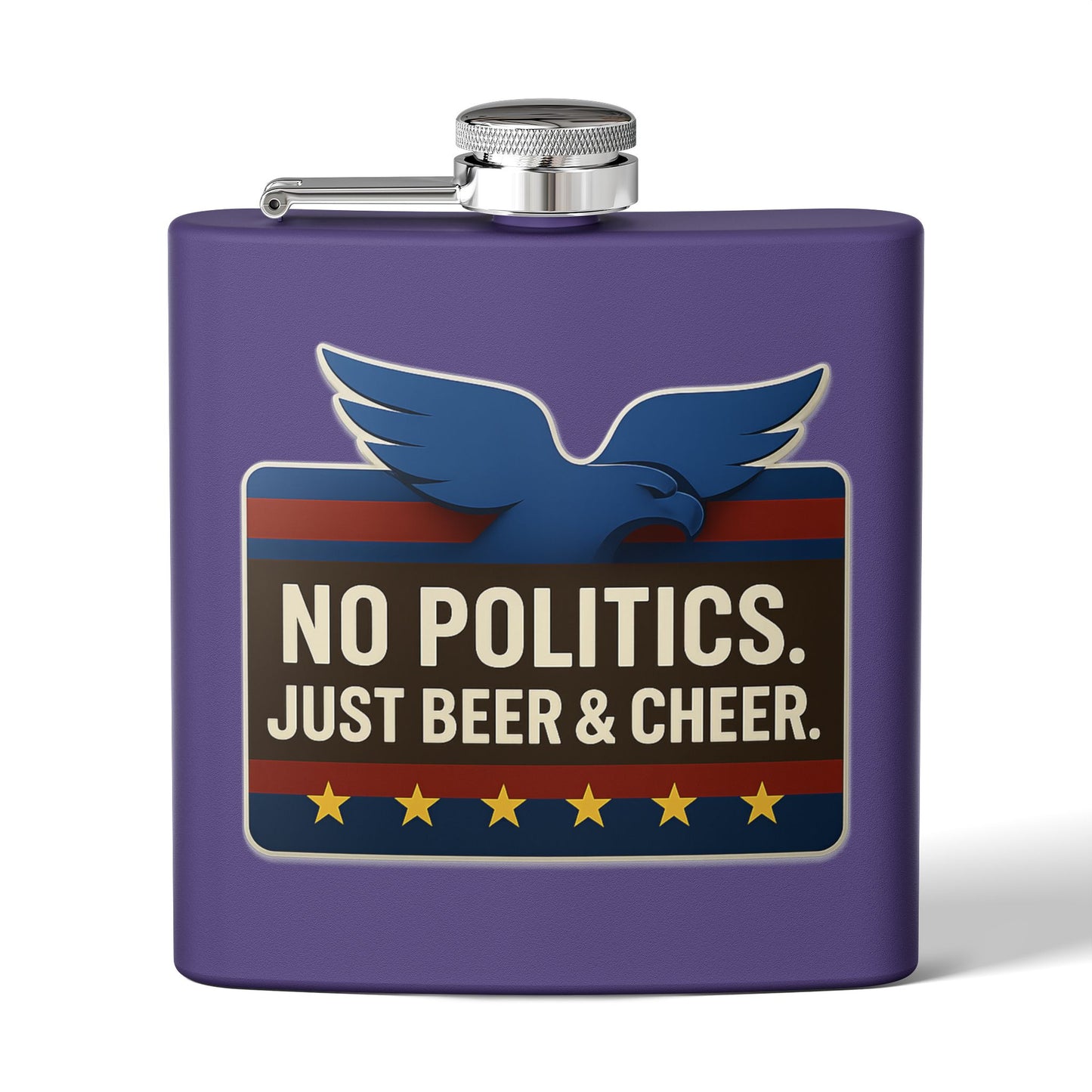 Stainless Steel Flask with No Politics Just Beer & Cheer Design | Perfect Gift for Outdoor Events, Parties, Tailgating, Groomsmen, and [...]