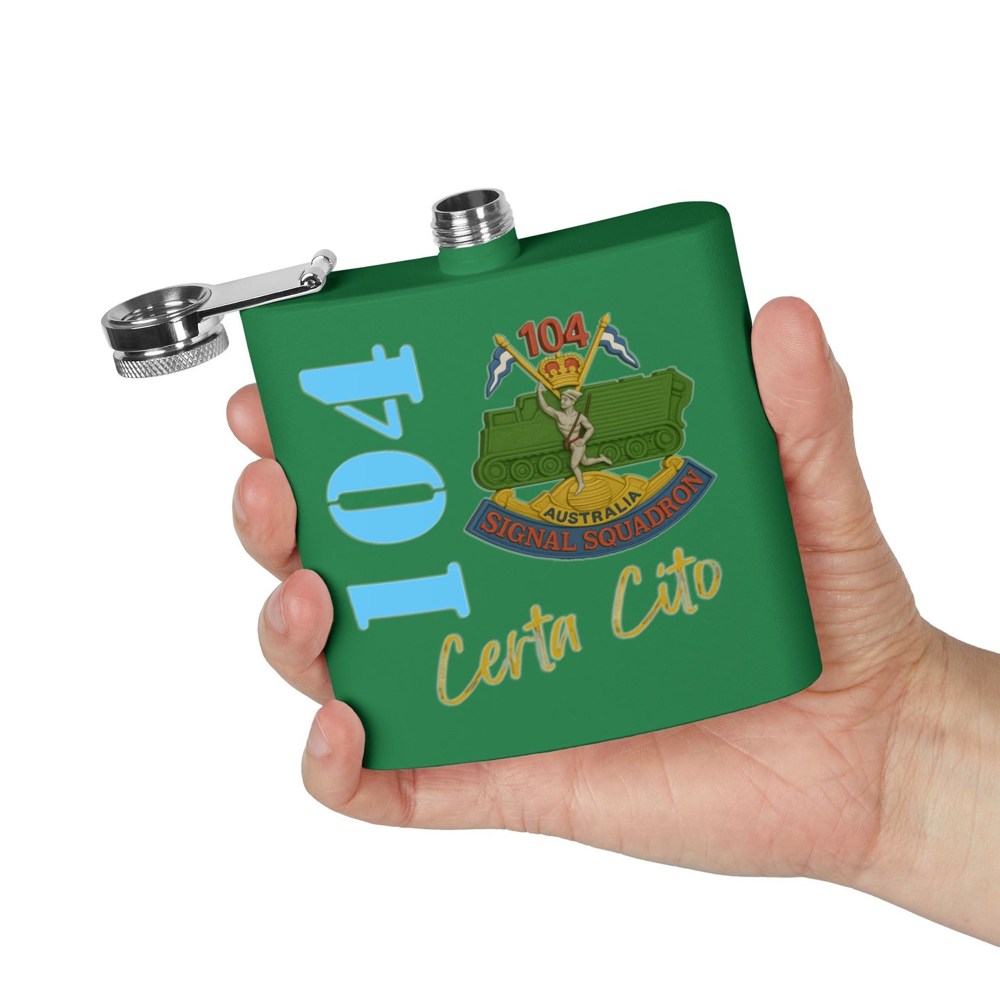 104 Signal Squadron Vietnam Era Stainless Steel Flask – Certa Cito – 6oz