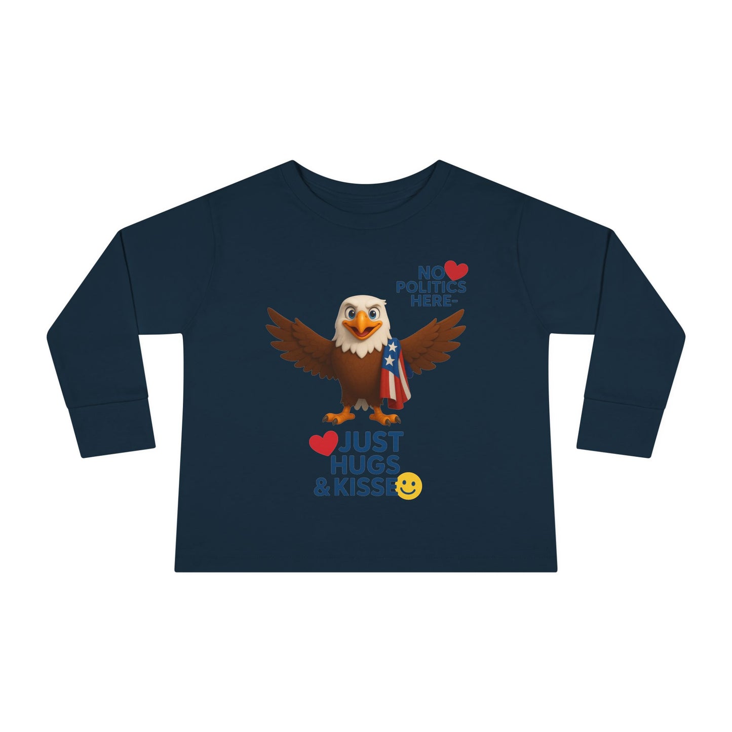 Cute Toddler Long Sleeve Tee with Fun Eagle Design | Perfect for Playdates, Family Events, Holidays, Kids' Parties, Gifts