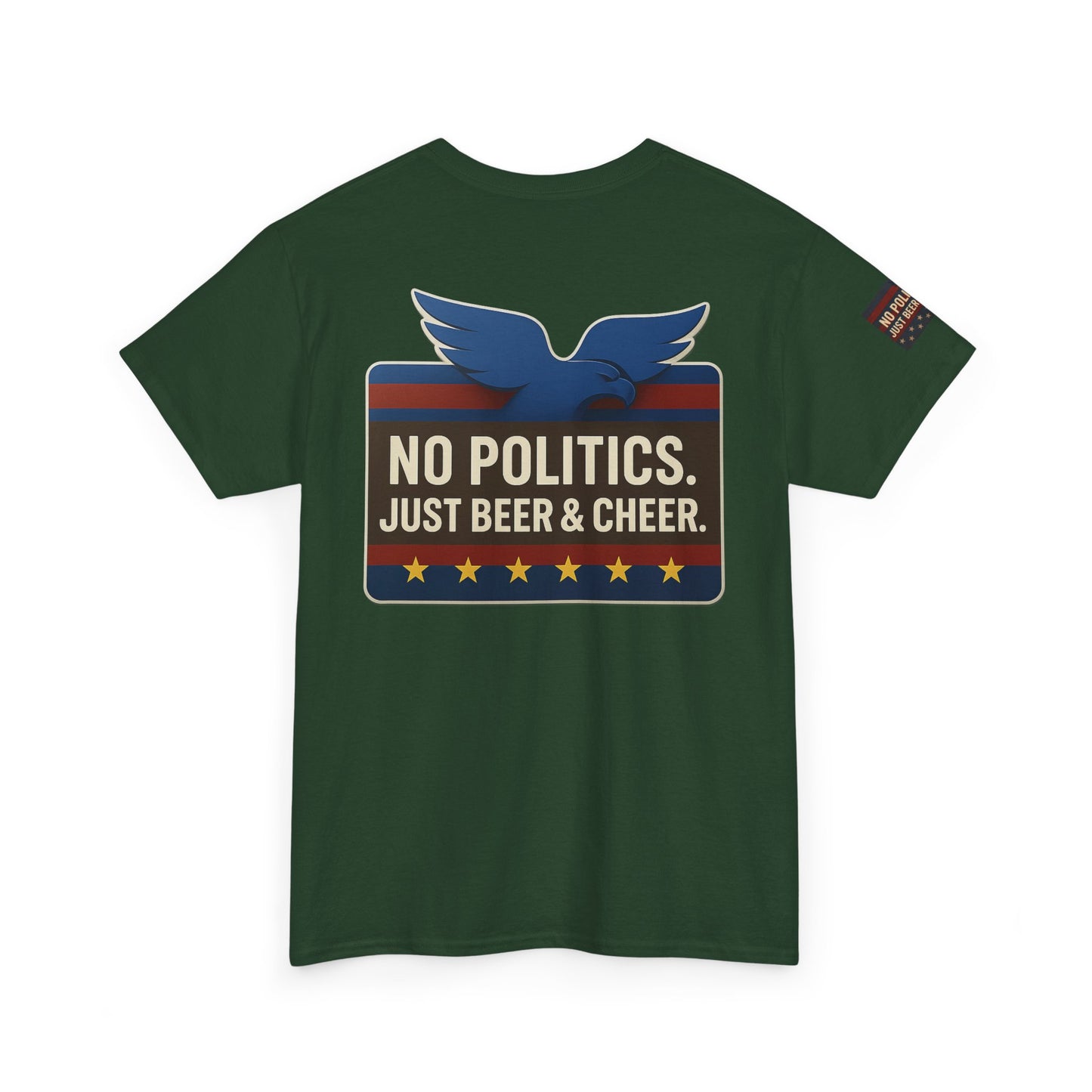 No Politics Unisex Heavy Cotton Tee | Casual Humor Shirt, Summer Tee, Fun Gift for Friends, BBQ Party Tee, Everyday Wear