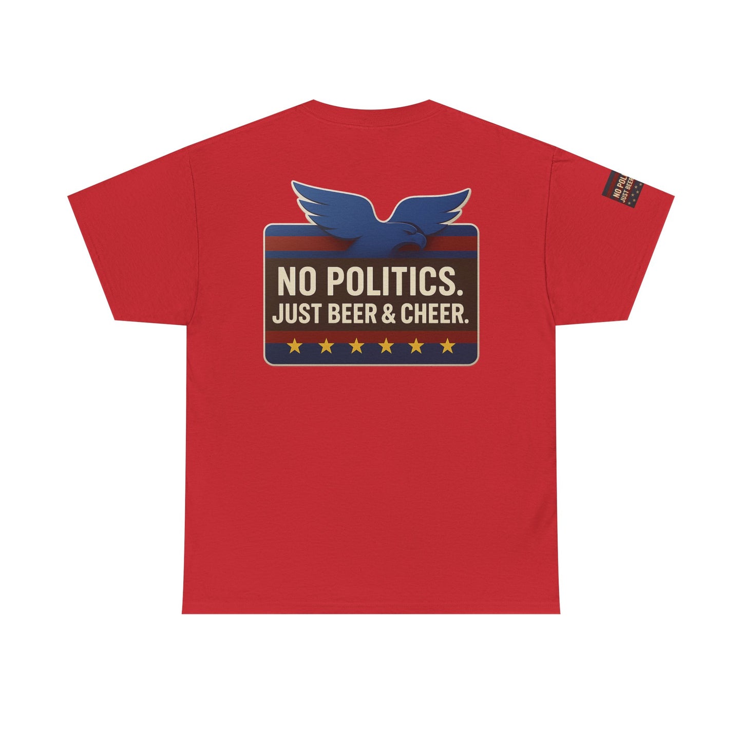 No Politics Unisex Heavy Cotton Tee | Casual Humor Shirt, Summer Tee, Fun Gift for Friends, BBQ Party Tee, Everyday Wear