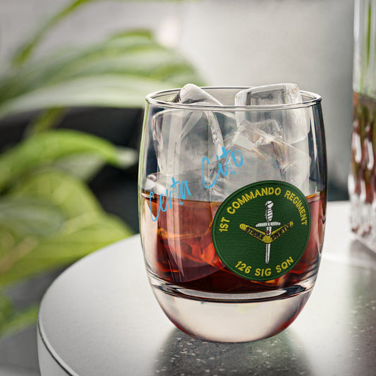126 Sig Sqn 90's Era Patch Whiskey Glass