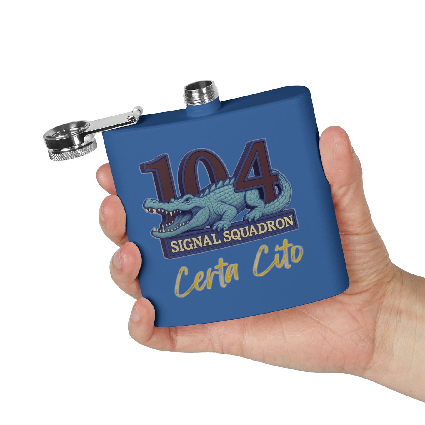104 Signal Squadron 90’s Era Flask – Certa Cito – 6oz