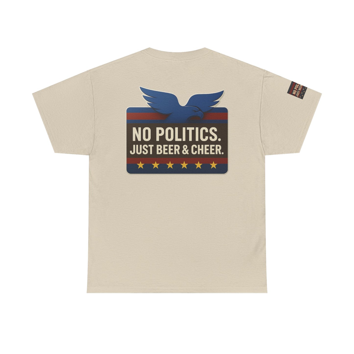 No Politics Unisex Heavy Cotton Tee | Casual Humor Shirt, Summer Tee, Fun Gift for Friends, BBQ Party Tee, Everyday Wear
