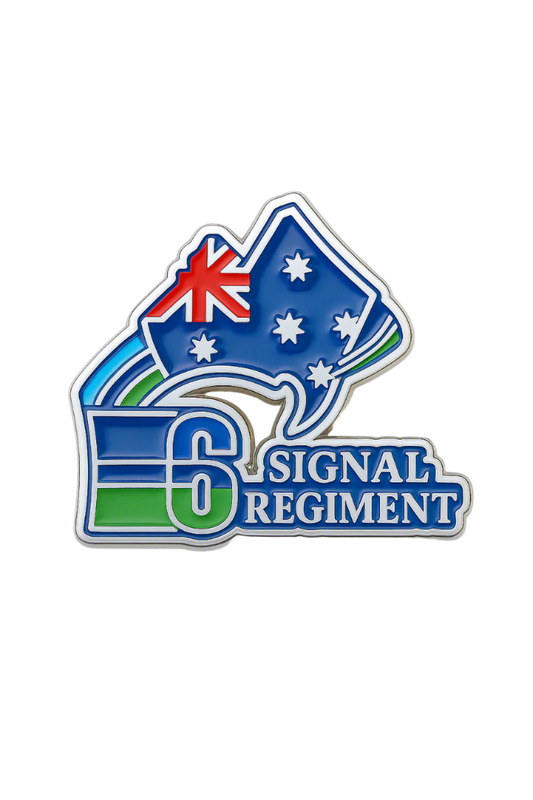 📡 6 SIGNAL REGIMENT – HARD ENAMEL LAPEL PIN 🇦🇺