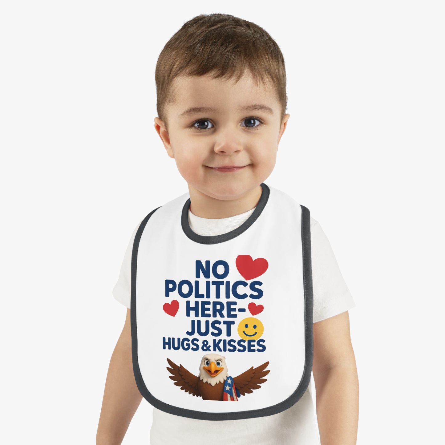Cute Baby Bib with Adorable Eagle Design | No Politics Here Just Hugs & Kisses | Ideal for Baby Showers, Birthdays, Everyday Use, New [...]