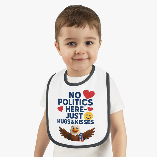 Cute Baby Bib with Adorable Eagle Design | No Politics Here Just Hugs & Kisses | Ideal for Baby Showers, Birthdays, Everyday Use, New [...]