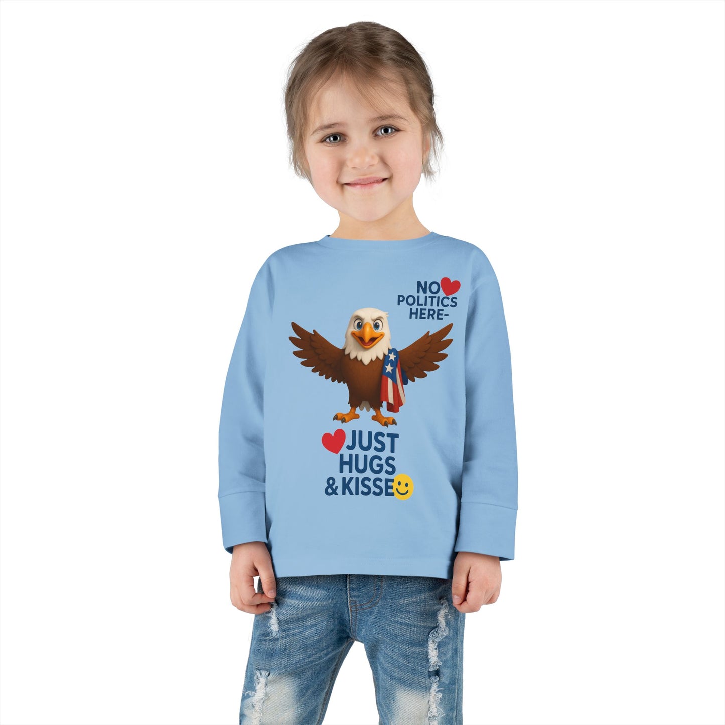 Cute Toddler Long Sleeve Tee with Fun Eagle Design | Perfect for Playdates, Family Events, Holidays, Kids' Parties, Gifts